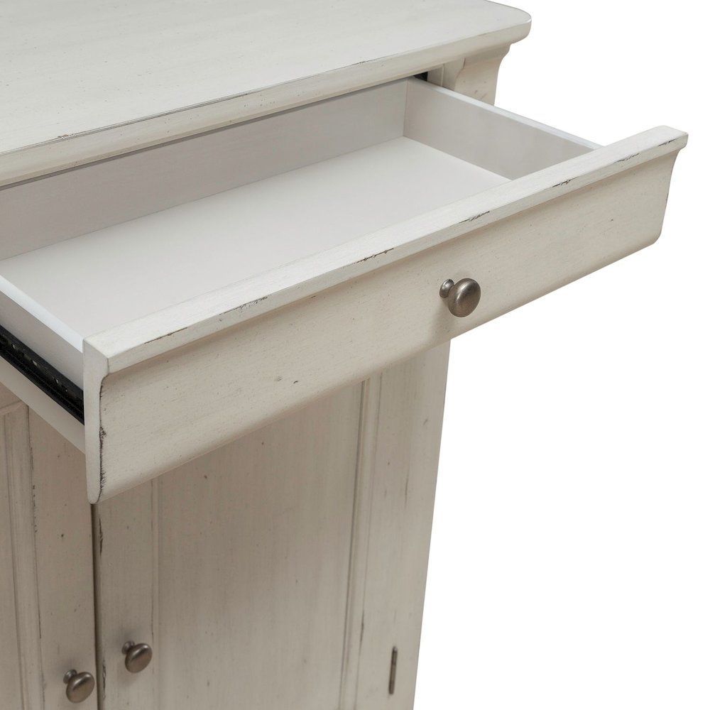 Hall Buffet Dining Living Room Storage - Felt Lined Top Drawers - White. Picture 7