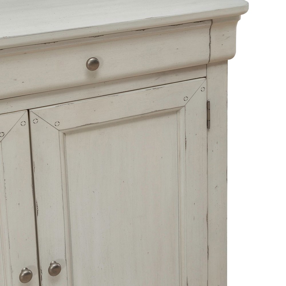 Hall Buffet Dining Living Room Storage - Felt Lined Top Drawers - White. Picture 8