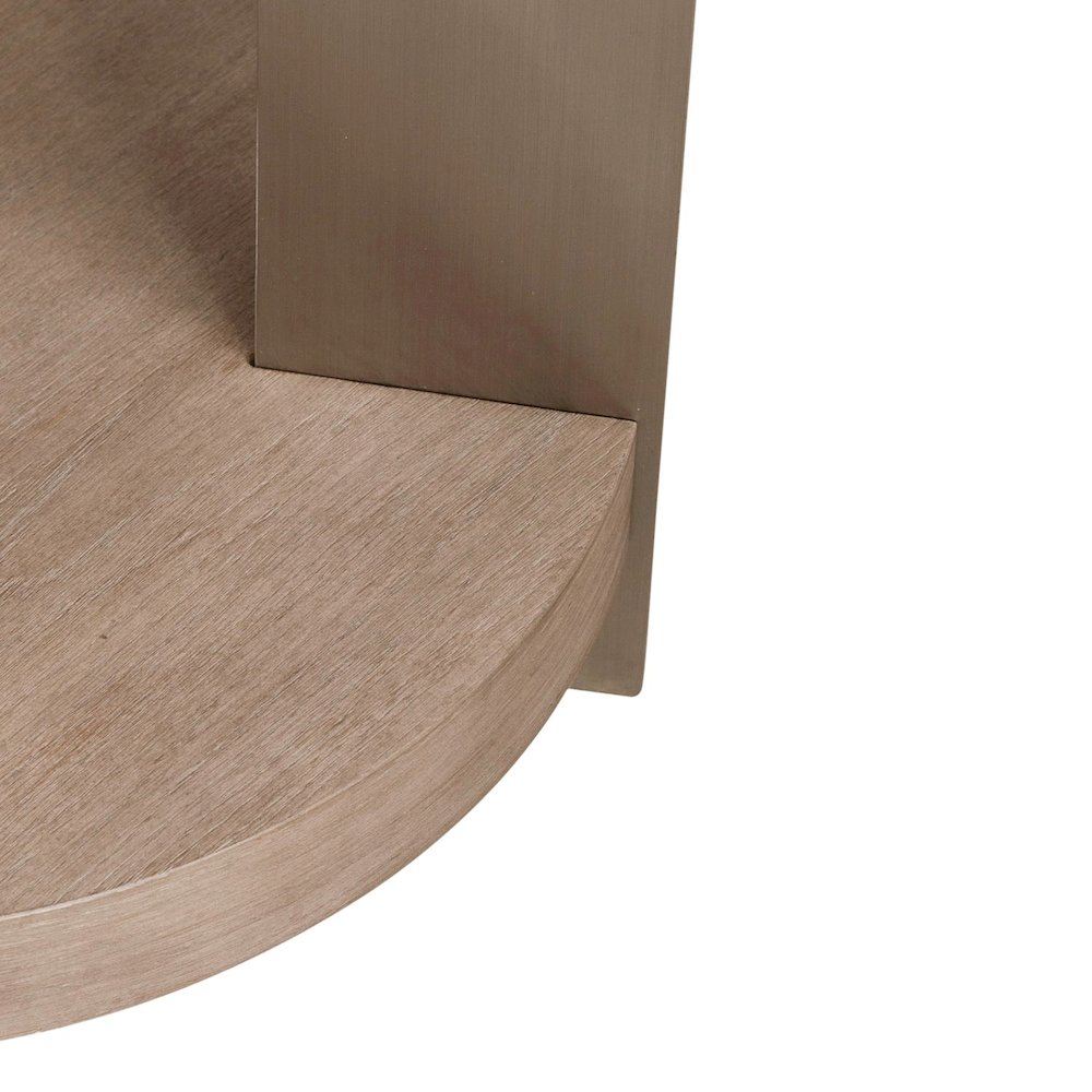 Harlow Living Room Chairside Table  - Sandstone & Satin Nickel. Picture 4