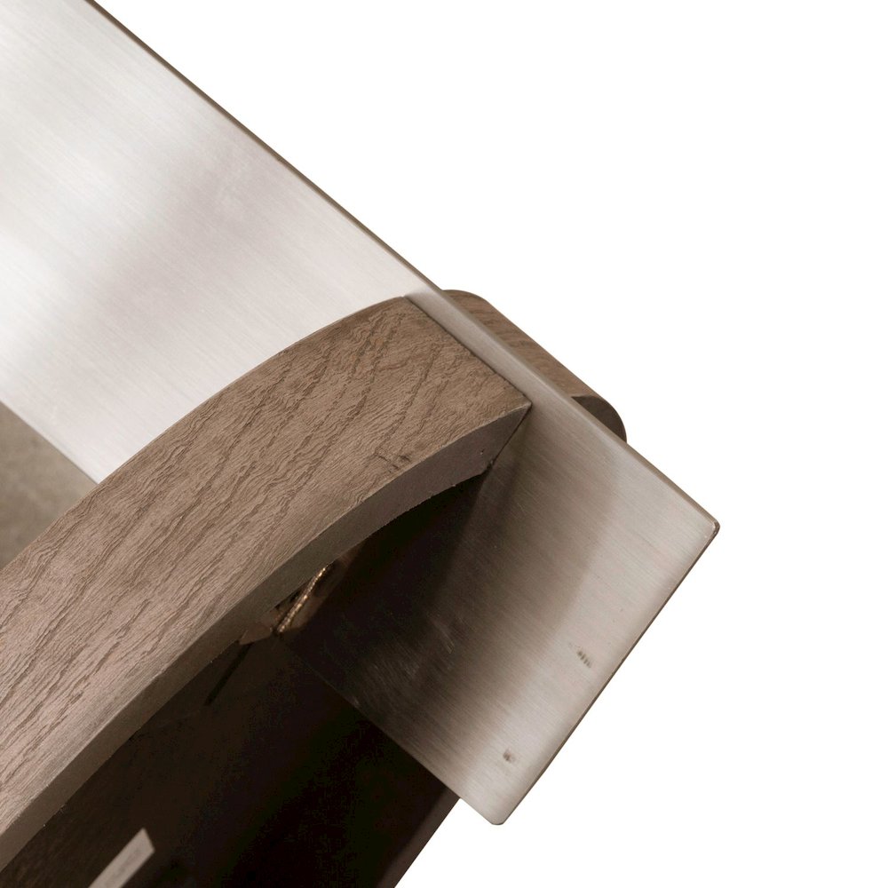 Harlow Living Room Chairside Table  - Sandstone & Satin Nickel. Picture 5