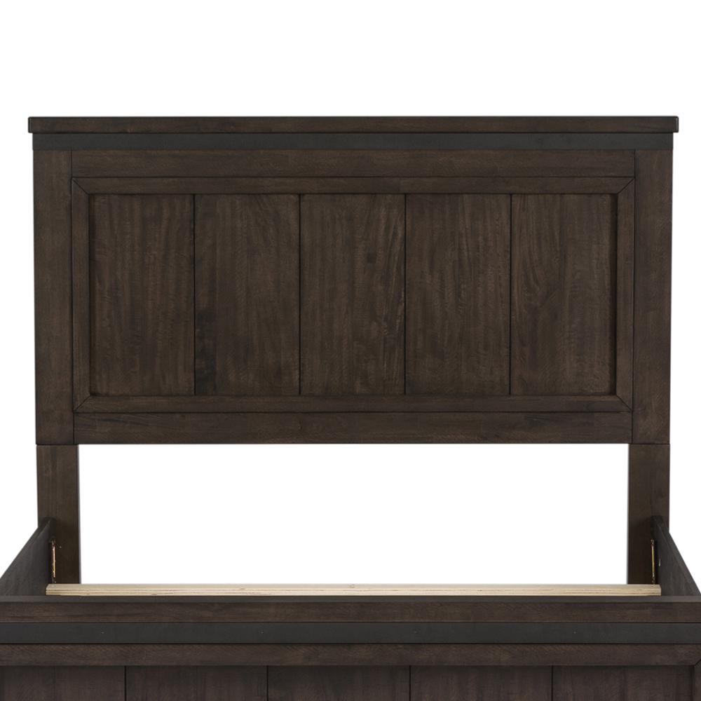 Thornwood Hills Full Panel Headboard in Rock Beaten Brown w/ Saw Cuts. Picture 3