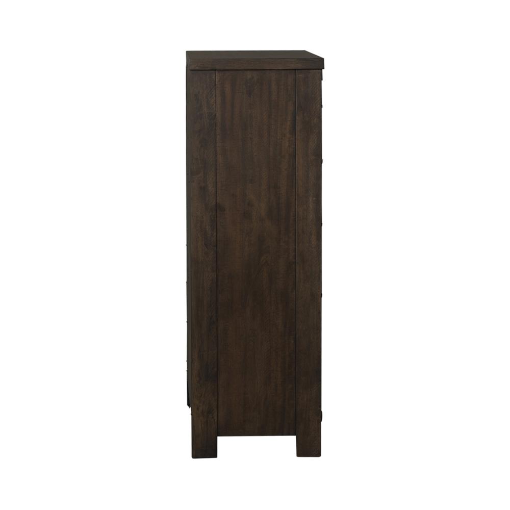Thornwood Hills 5 Drawer Chest in Rock Beaten Brown w/ Saw Cuts. Picture 3