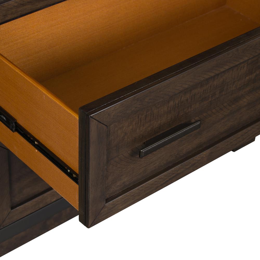 Thornwood Hills 5 Drawer Chest in Rock Beaten Brown w/ Saw Cuts. Picture 7