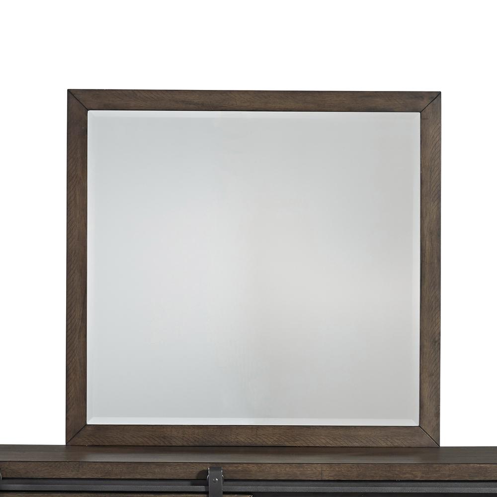 Thornwood Hills Mirror in Rock Beaten Brown w/ Saw Cuts. Picture 1