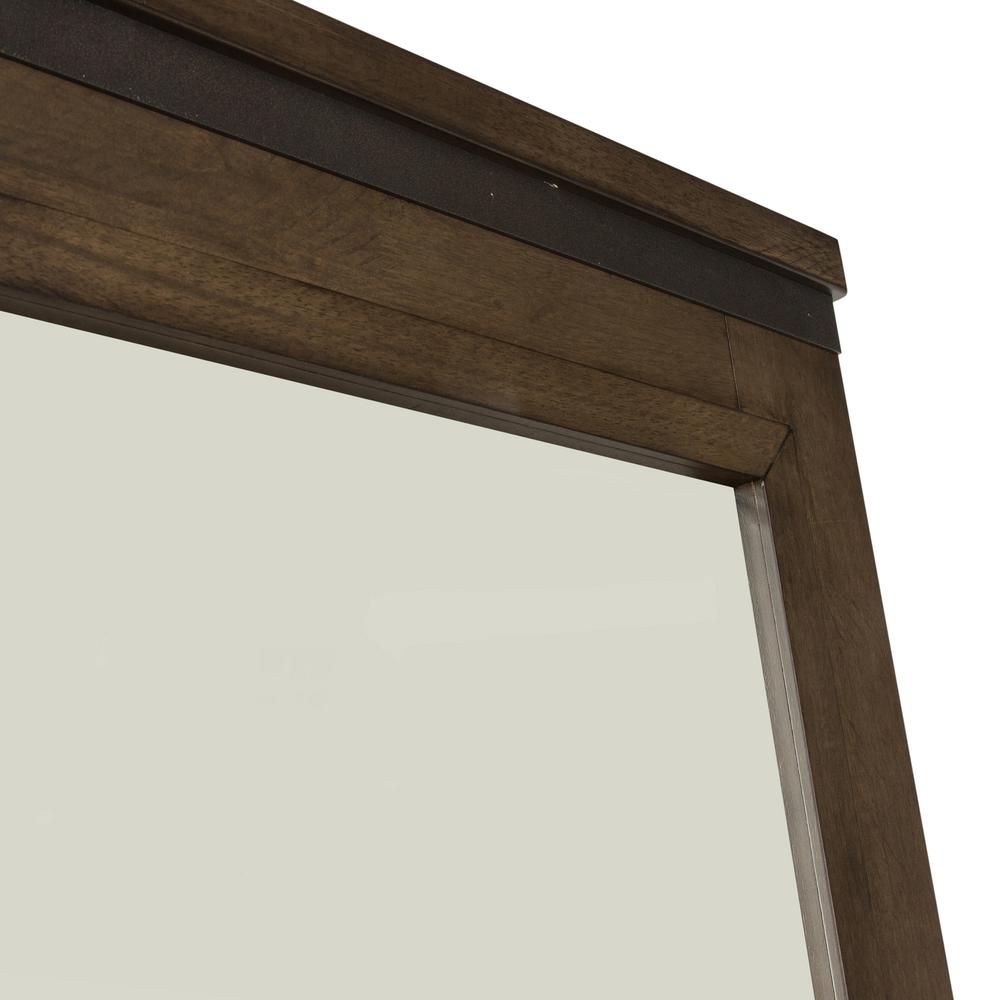 Thornwood Hills Dresser & Mirror in Rock Beaten Brown w/ Saw Cuts. Picture 3