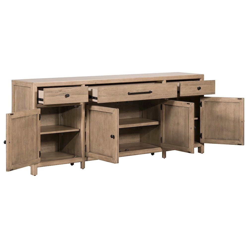 Proximity Place 82 Inch TV Console for Living Room  - Barley Buff. Picture 4