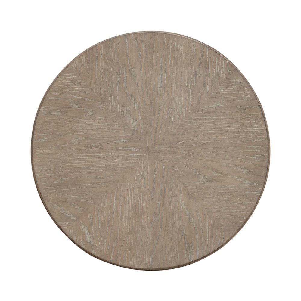 Brentwood Round End Table for Living Room - Sandstone Oak Wood. Picture 3
