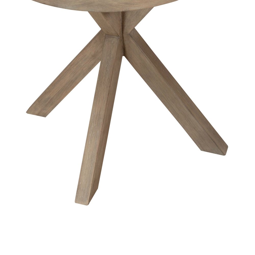 Brentwood Round End Table for Living Room - Sandstone Oak Wood. Picture 5