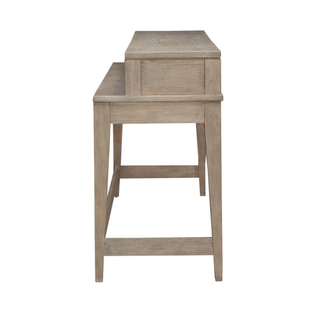 Brentwood Console Bar Table with AC, USB Charging Station - Sandstone Oak Wood. Picture 2