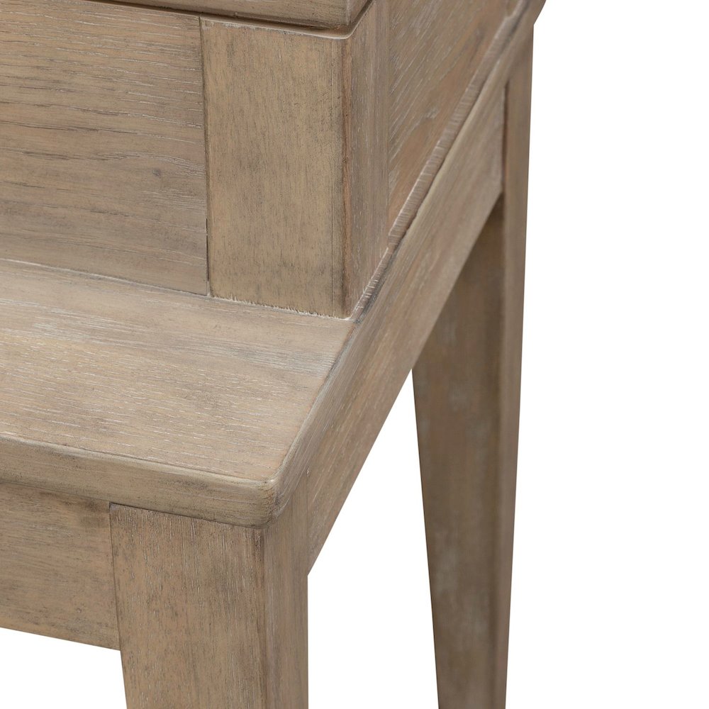 Brentwood Console Bar Table with AC, USB Charging Station - Sandstone Oak Wood. Picture 6