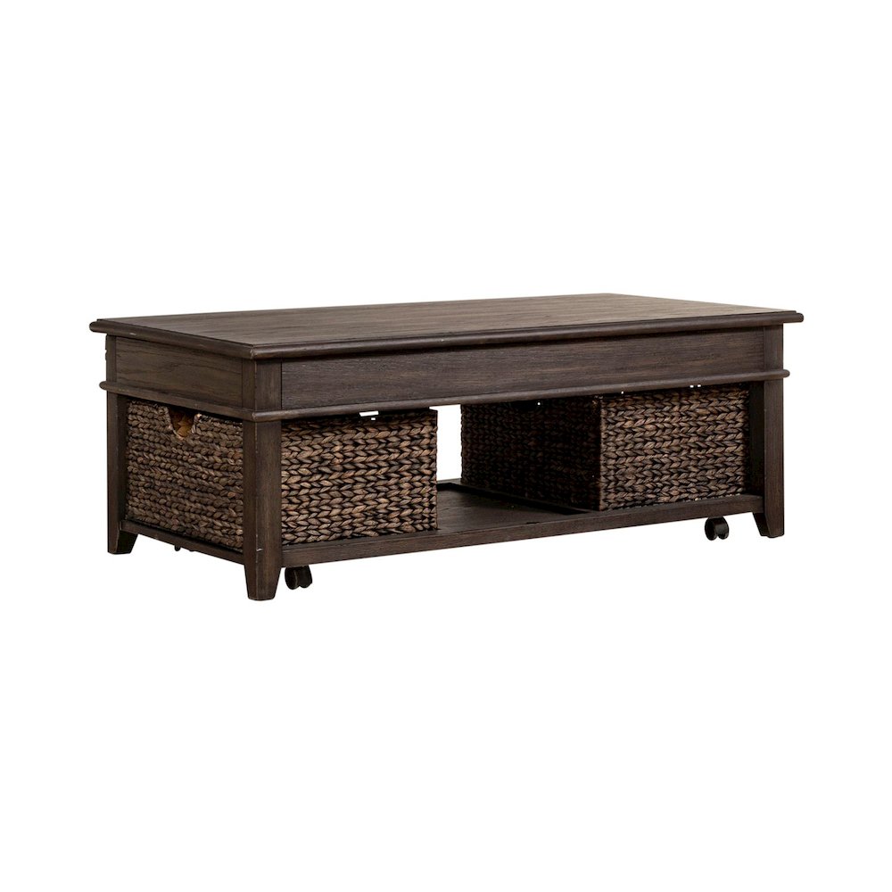 3 Pc Living Room Set - Rectangular Lift Top Cocktail Table, 2 Drawer End Tables. Picture 4