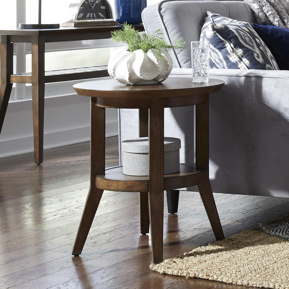 Ventura Blvd Round End Table in Bronze Spice. Picture 2