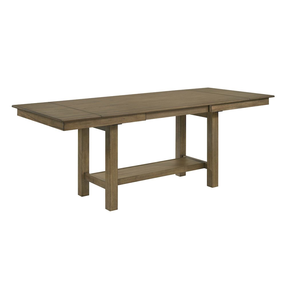 5 Pc Trestle Leaf Table Dining Room Set with 4 Slat Back Side Chairs - Sandstone. Picture 1