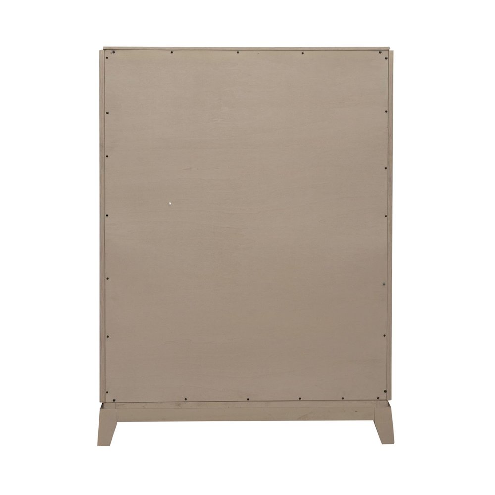 Avalon 5 Drawer Chest for Bedroom - Burnished Beige Oak Wood. Picture 4
