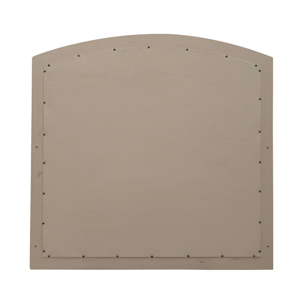 Arched Mirror with Dresser Mount 41" x 40"- Burnished Beige Oak Wood Frame. Picture 4