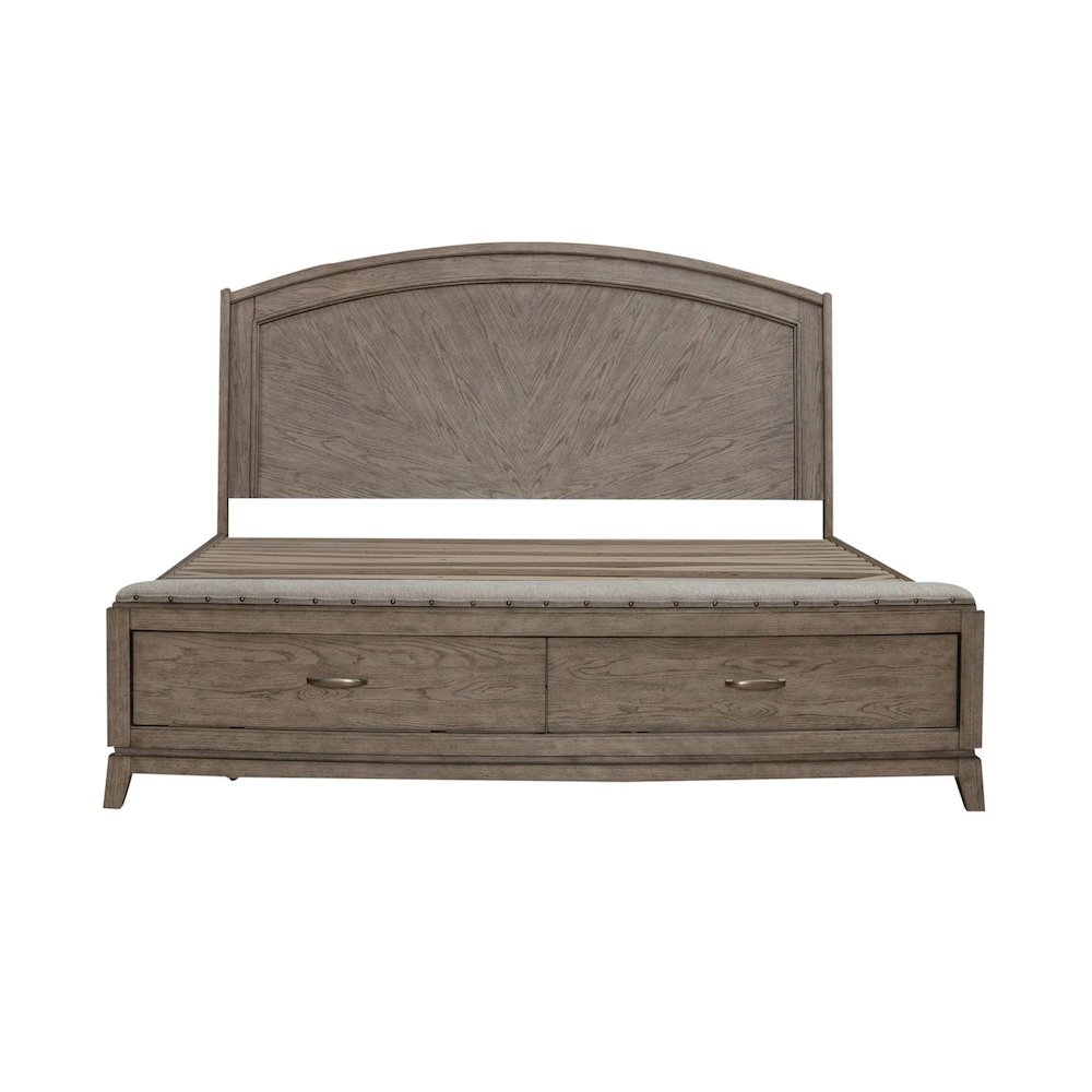 Avalon King Panel Storage Bed Frame with Footboard Drawer. Picture 2
