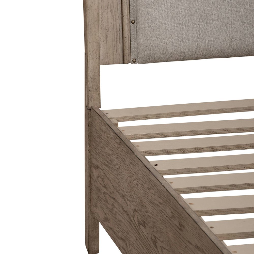 Avalon King Upholstered Storage Bed Frame with Footboard Drawer. Picture 10