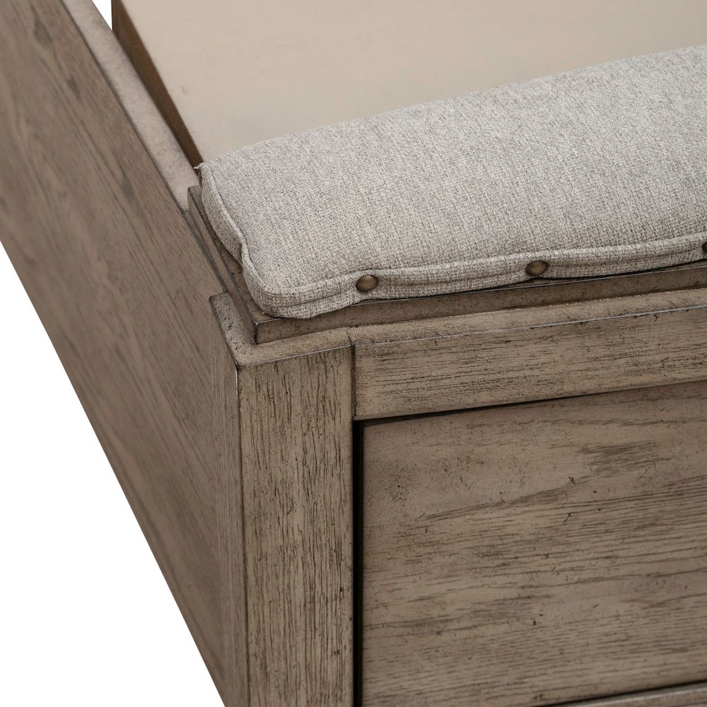 Avalon King Upholstered Storage Bed Frame with Footboard Drawer. Picture 6