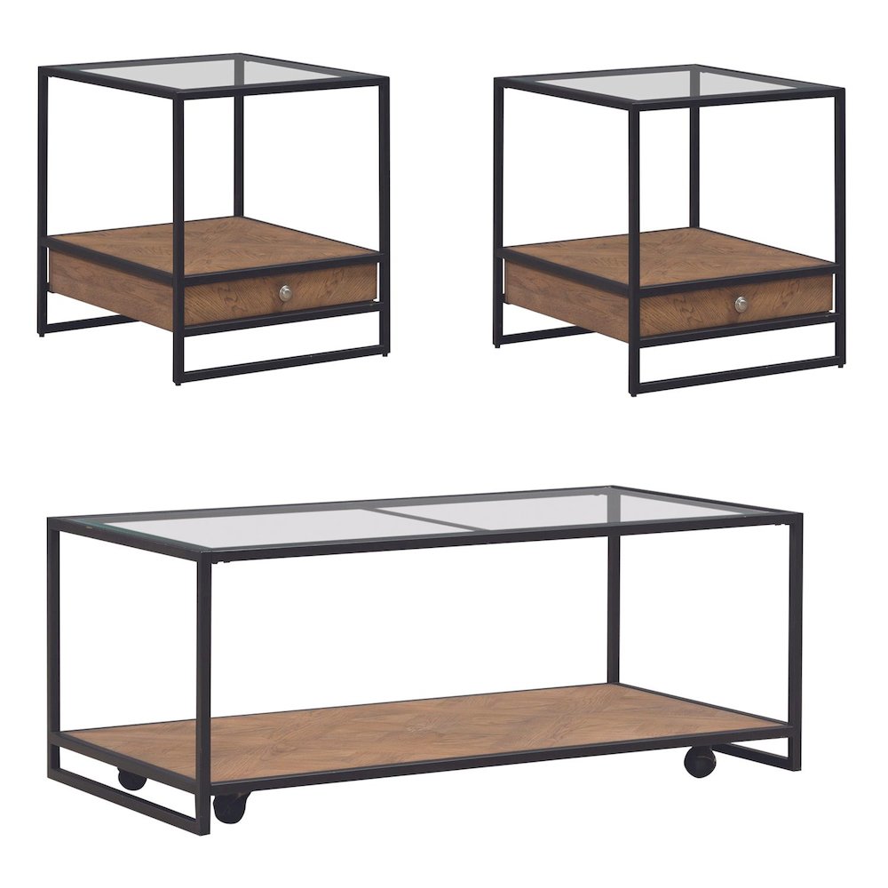 Bedford 3 Piece Set for Living Room - Cocktail Table, 2 End Tables. Picture 8