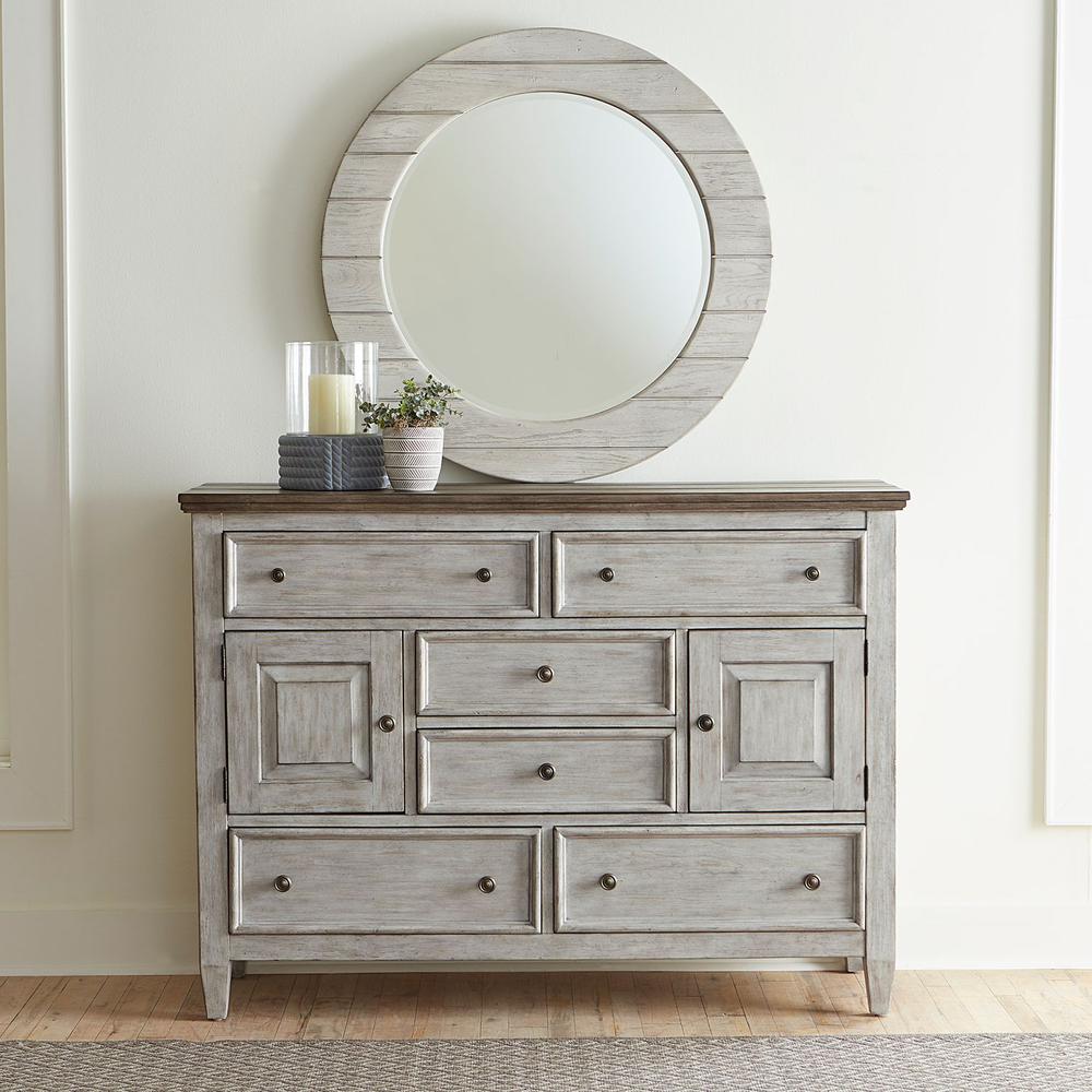 Heartland 2 Door 6 Drawer Chesser in Antique White w/ Tobacco Top. Picture 5