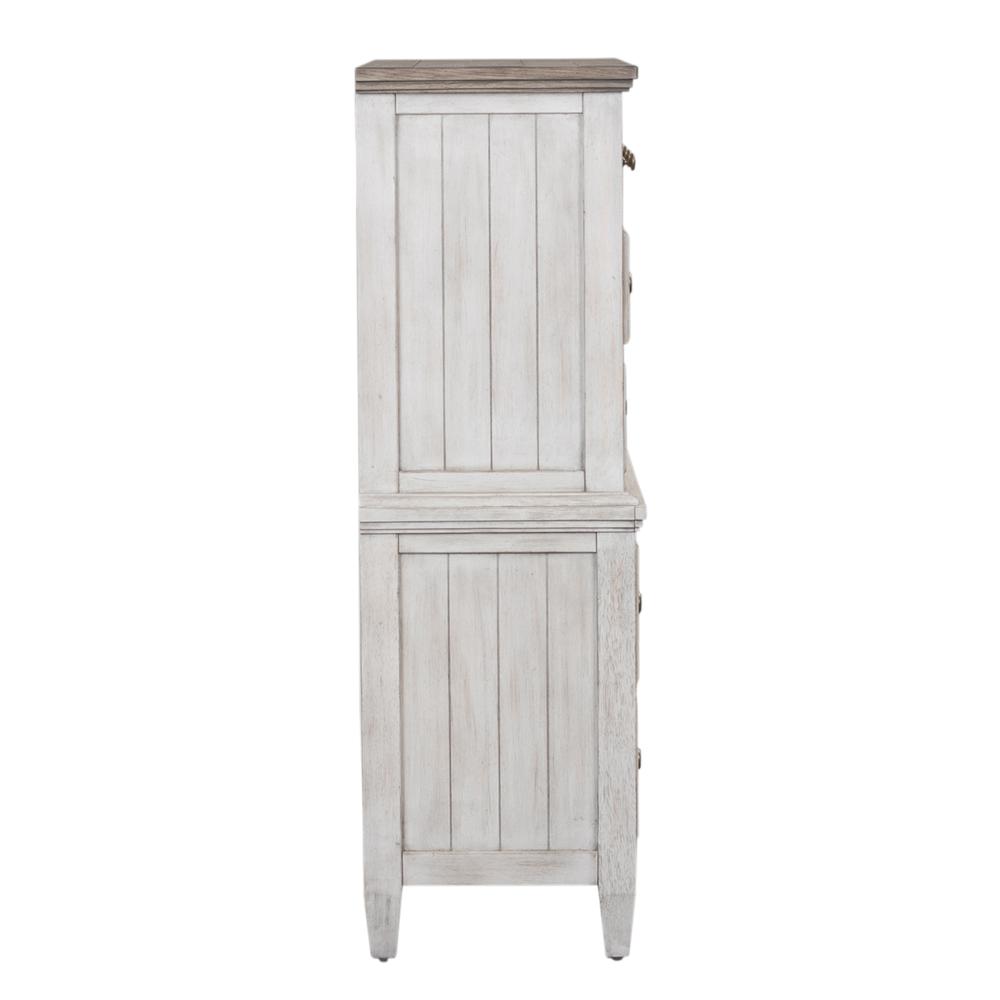 Heartland 5 Drawer Chest in Antique White w/ Tobacco Top. Picture 4