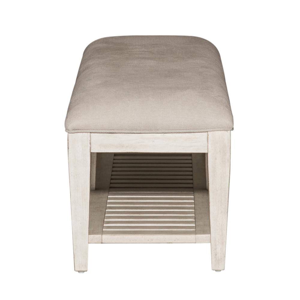 Heartland Bed Bench in Antique White w/ Tobacco Top. Picture 4