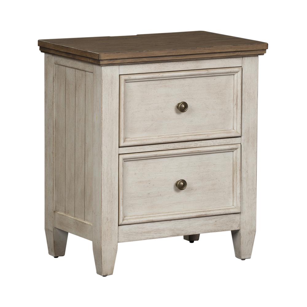 2 Drawer Night Stand w/ Charging Station. Picture 1