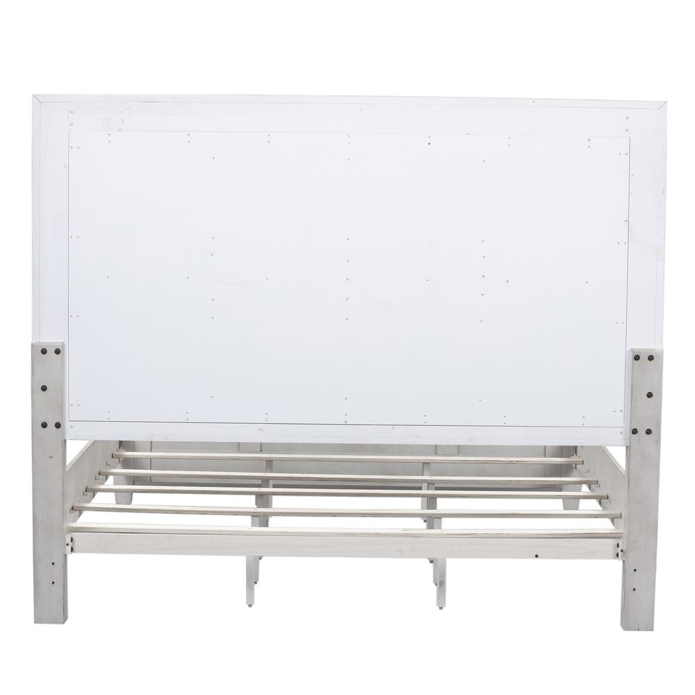 Heartland Optional Queen Panel Bed in Antique White w/ Tobacco Top. Picture 6