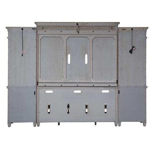 Heartland Entertainment Center with Piers in Antique White w/ Tobacco Top. Picture 2