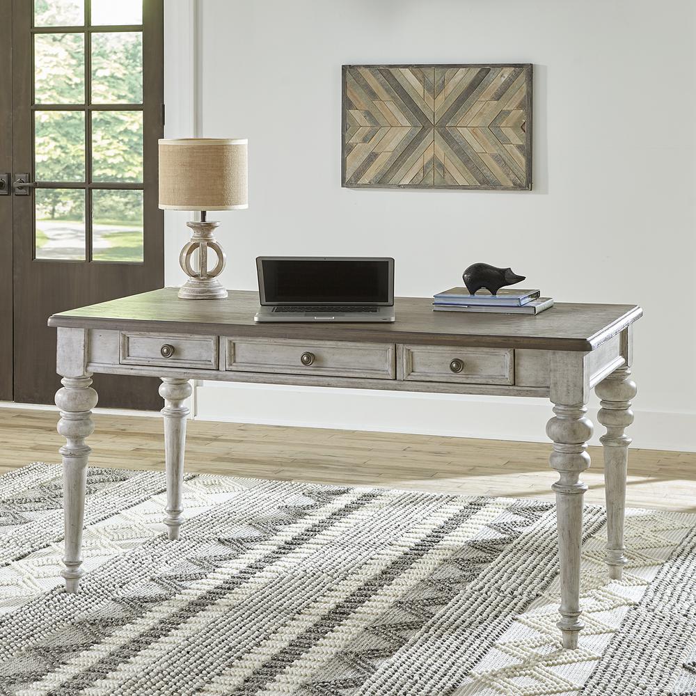 Heartland Writing Desk in Antique White w/ Tobacco Top. Picture 8