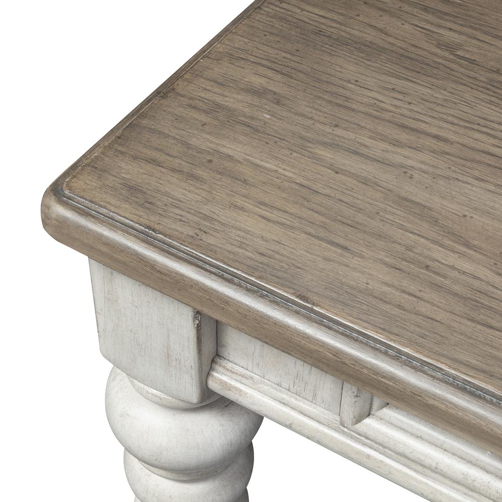 Heartland Writing Desk in Antique White w/ Tobacco Top. Picture 5
