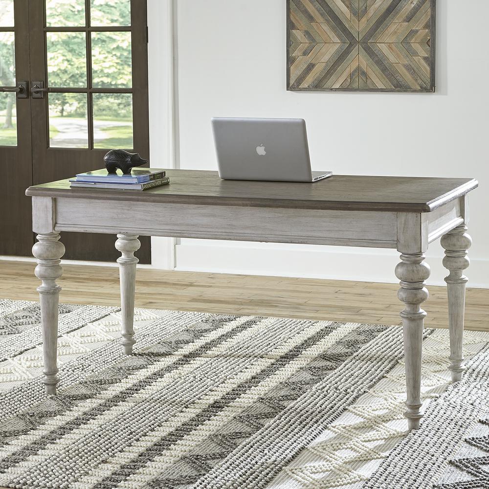 Heartland Writing Desk in Antique White w/ Tobacco Top. Picture 9