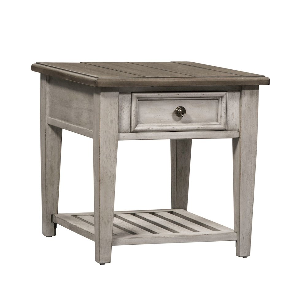 3 Pc Living Room Set Glass Top Cocktail Table, 2 End Tables, White/Tobacco Tops. Picture 6