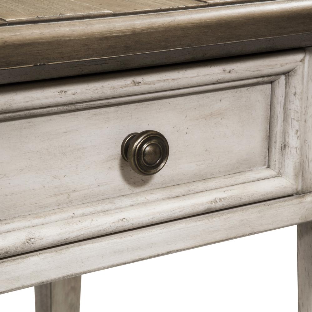Heartland Drawer End Table in Antique White w/ Tobacco Top. Picture 7