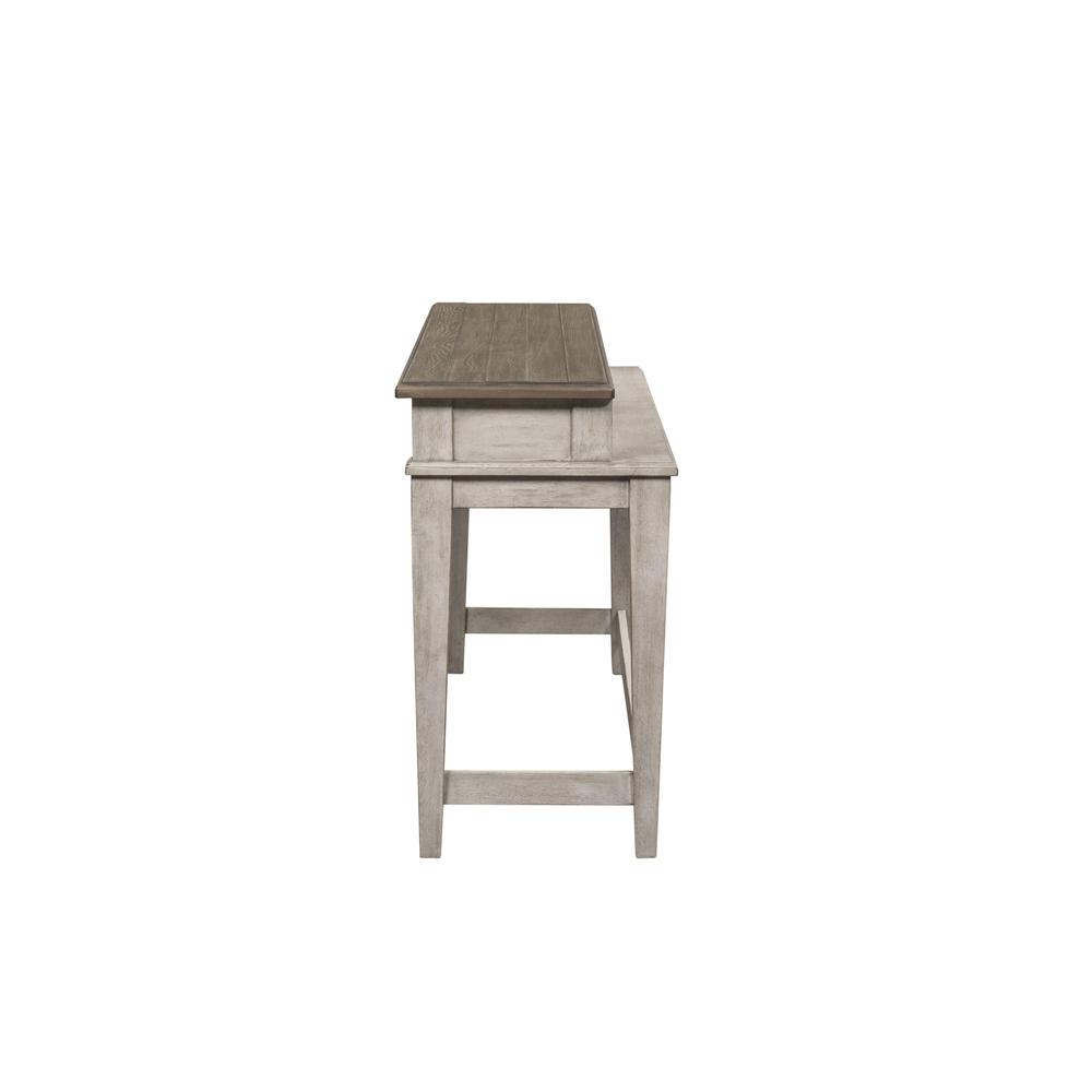 Heartland Console Bar Table in Antique White w/ Tobacco Top. Picture 4