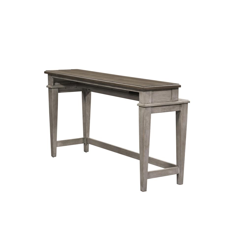 Heartland Console Bar Table in Antique White w/ Tobacco Top. Picture 5