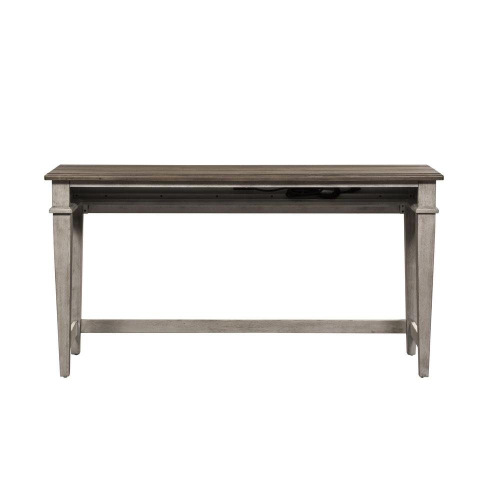 Heartland Console Bar Table in Antique White w/ Tobacco Top. Picture 6