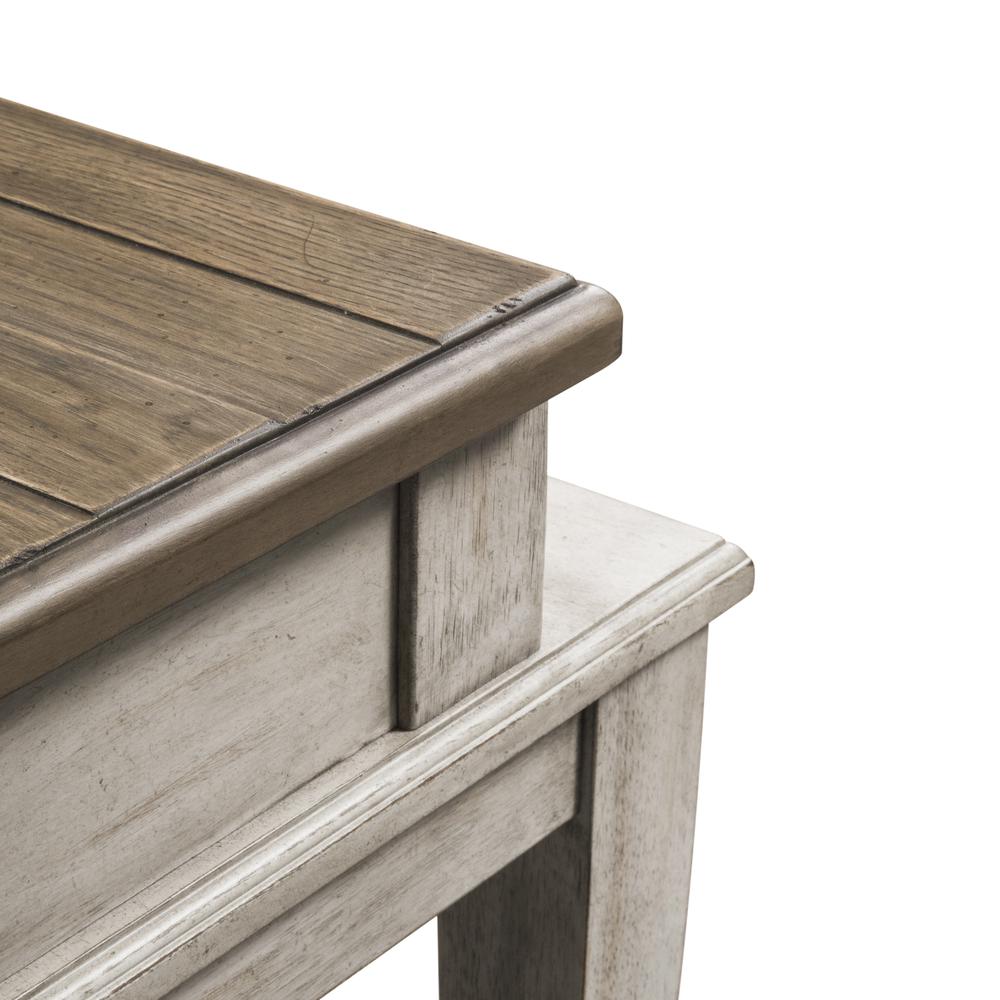 Heartland Console Bar Table in Antique White w/ Tobacco Top. Picture 7