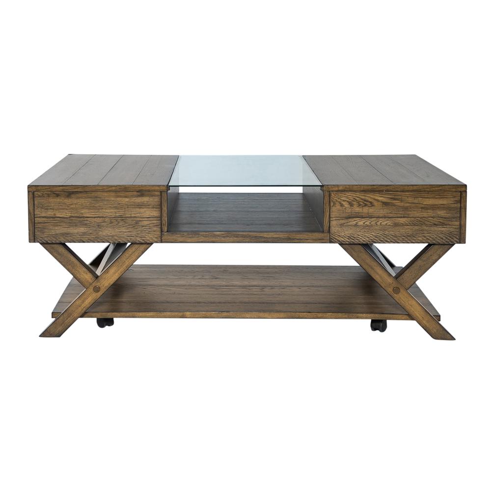 Lennox Display Cocktail Table in Weathered Chestnut. Picture 5