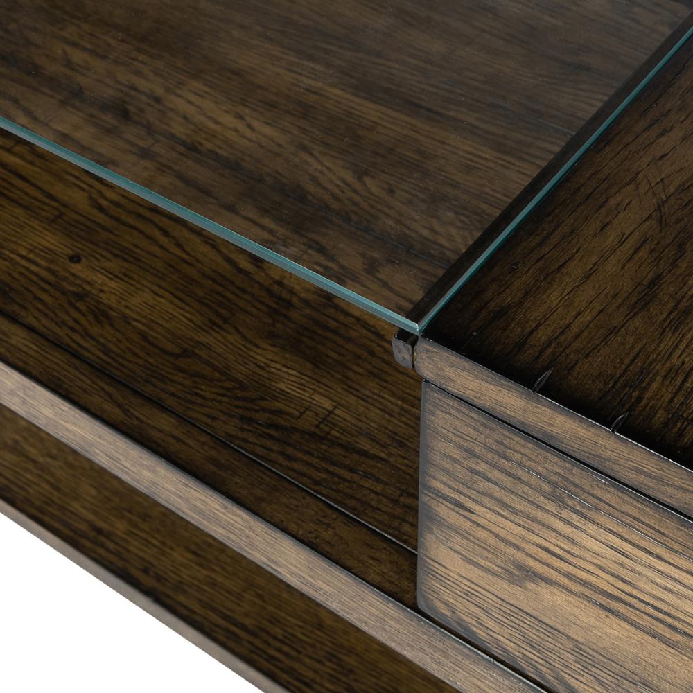 Lennox Display Cocktail Table in Weathered Chestnut. Picture 9