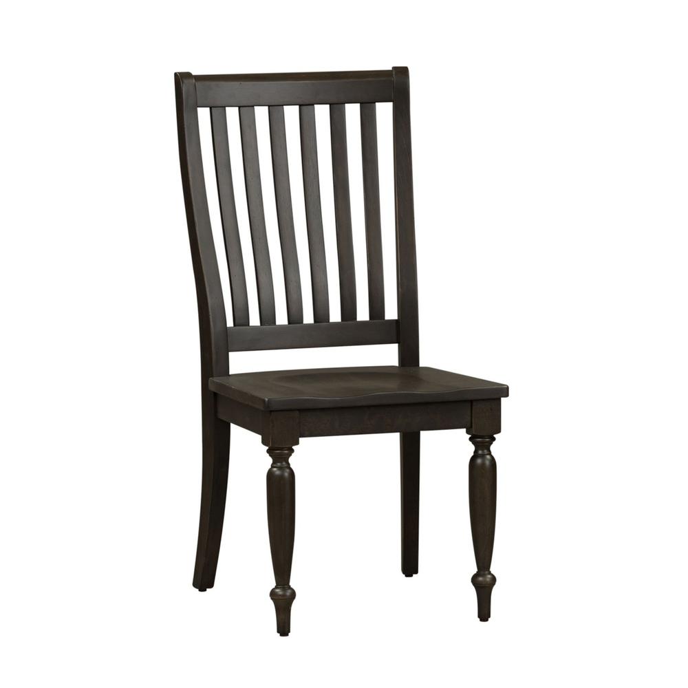 Harvest Home Slat Back Side Chair (RTA) in Chalkboard. Picture 1