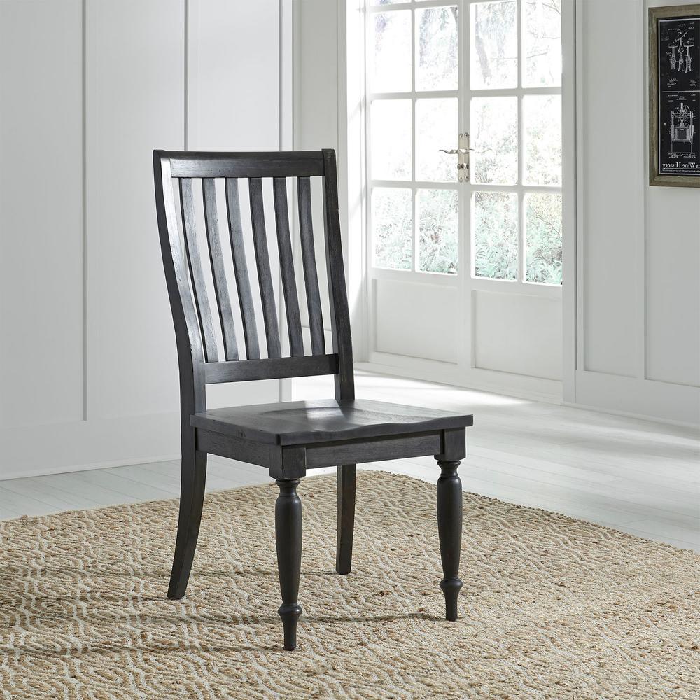 Harvest Home Slat Back Side Chair (RTA) in Chalkboard. Picture 5