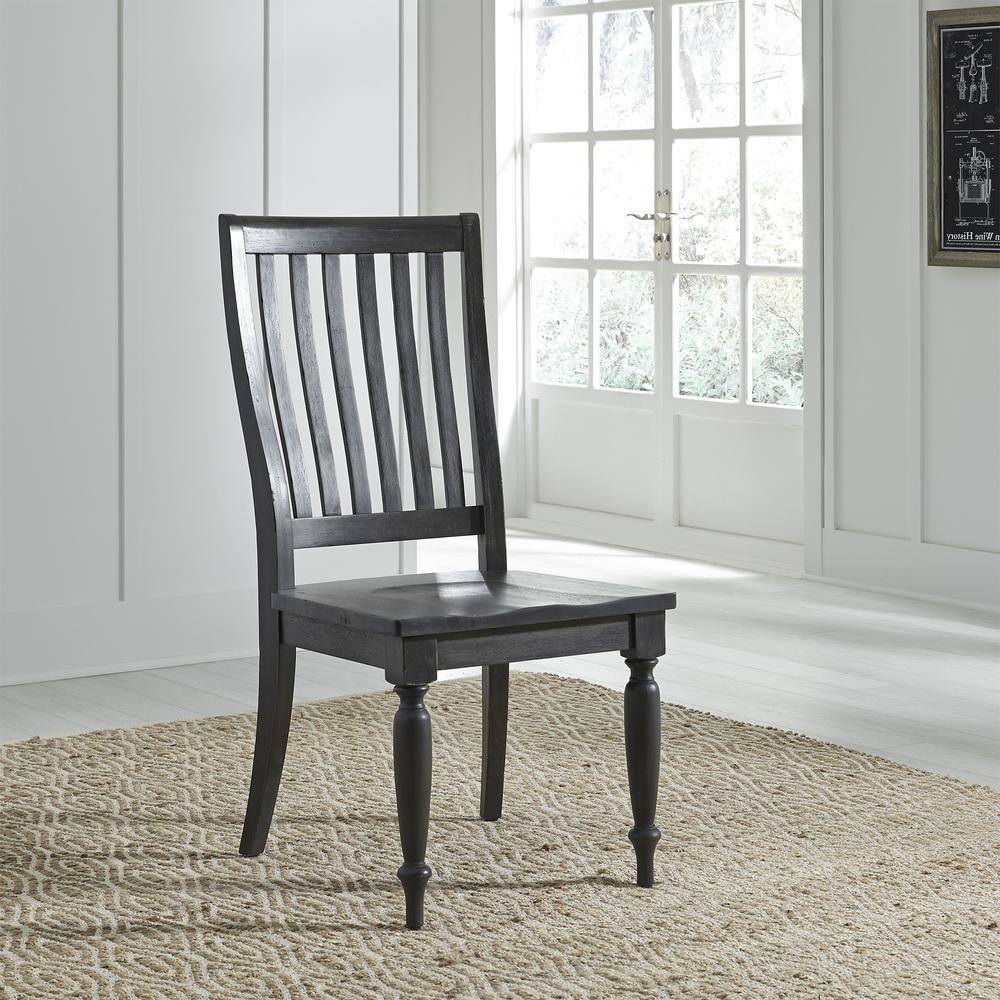 Harvest Home 7 Piece Trestle Table Set in Chalkboard. Picture 8