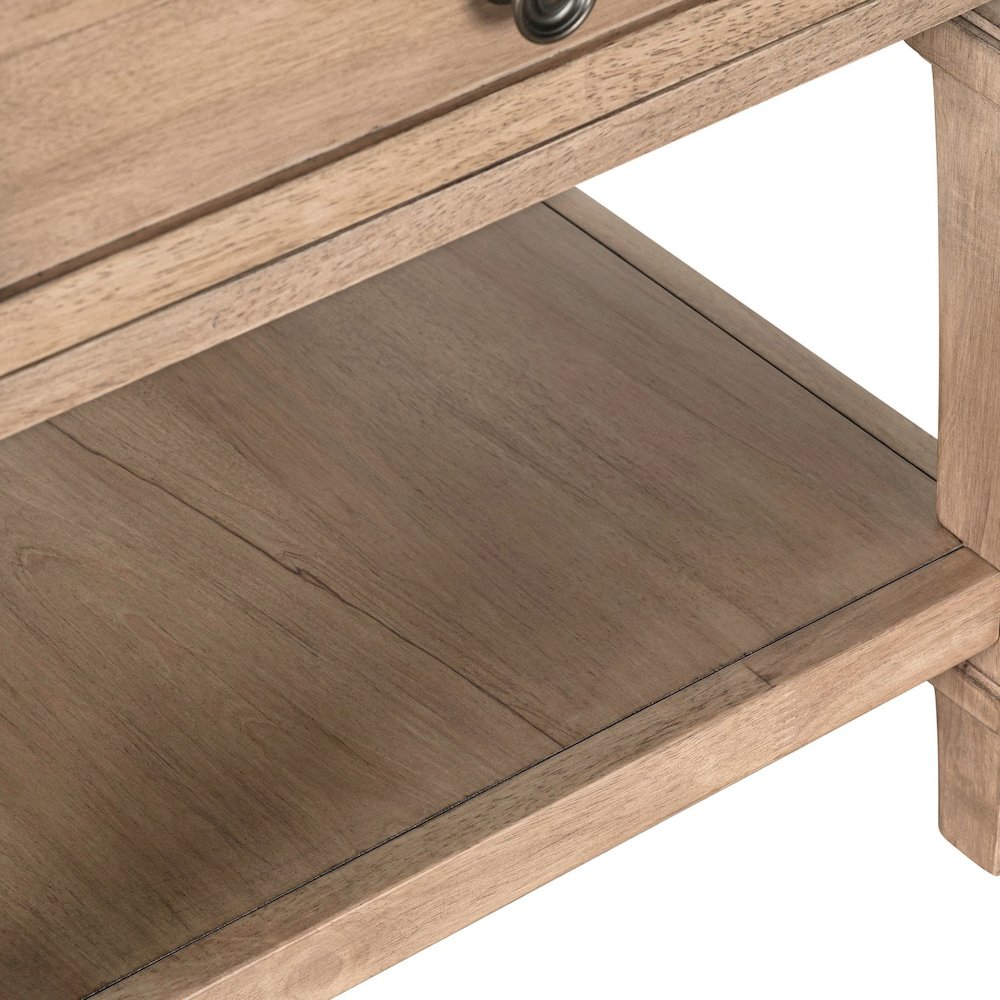 Haven Hills End Table for Living Room Traditional - Camel Beige Birch Wood. Picture 11