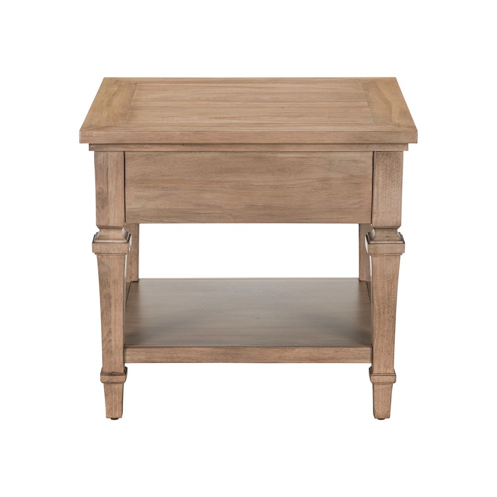 Haven Hills End Table for Living Room Traditional - Camel Beige Birch Wood. Picture 4