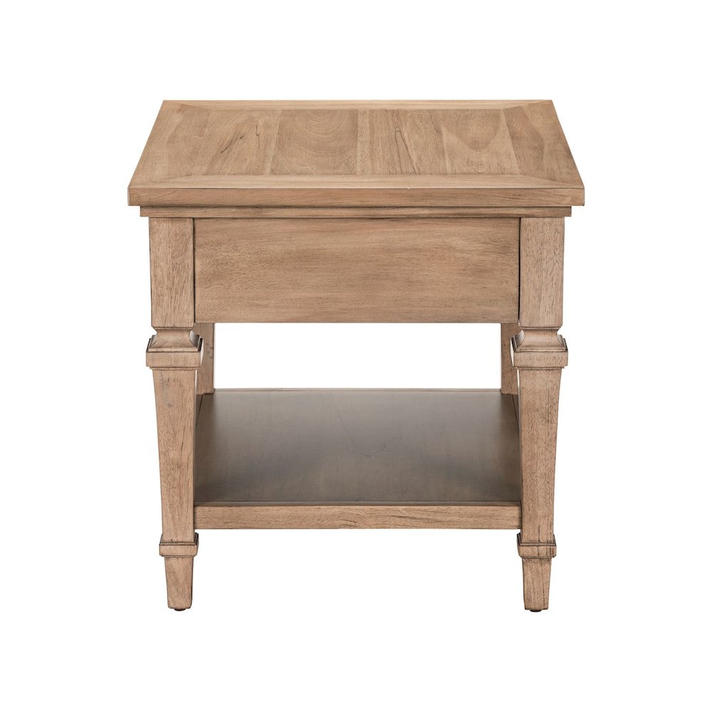 Haven Hills End Table for Living Room Traditional - Camel Beige Birch Wood. Picture 5