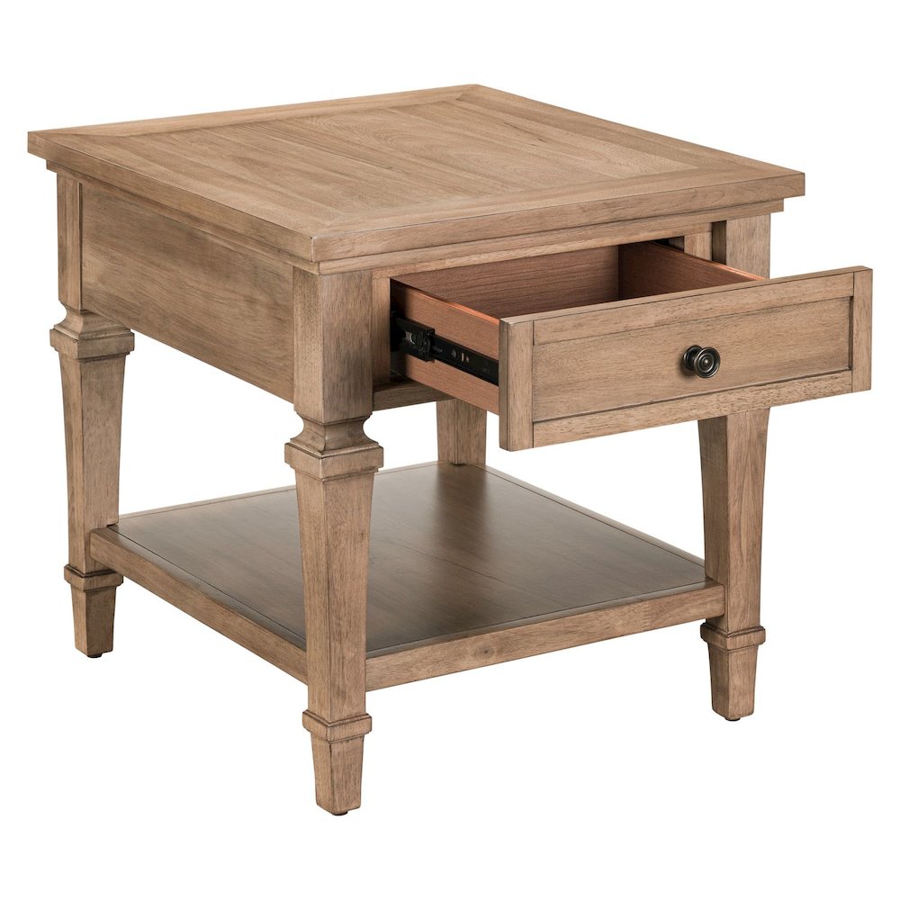 Haven Hills End Table for Living Room Traditional - Camel Beige Birch Wood. Picture 7