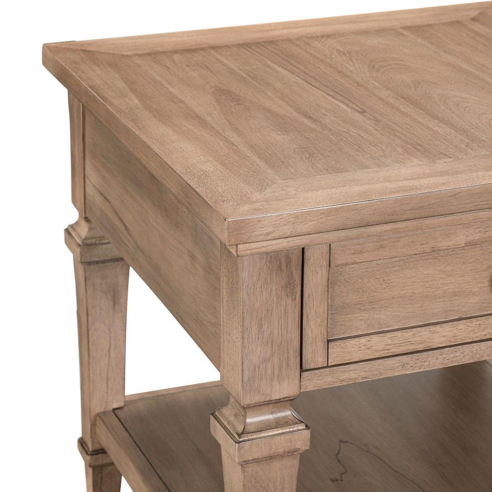 Haven Hills End Table for Living Room Traditional - Camel Beige Birch Wood. Picture 8