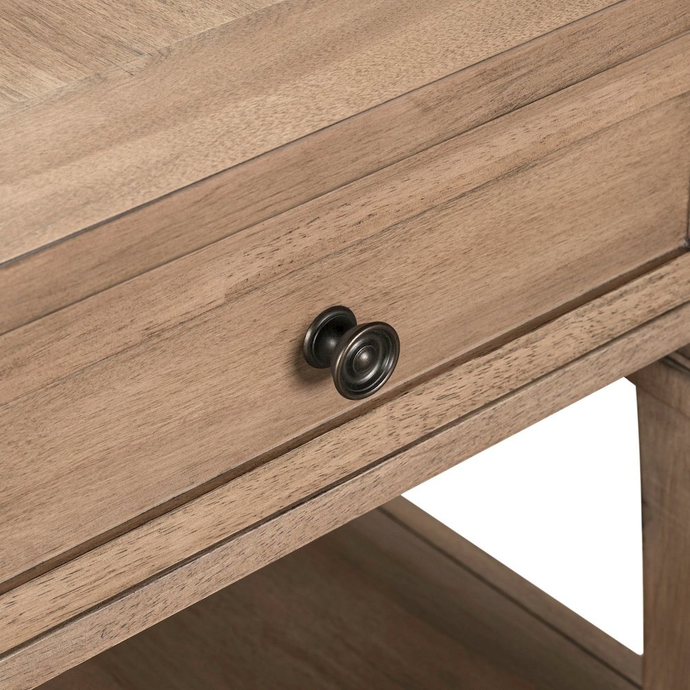Haven Hills End Table for Living Room Traditional - Camel Beige Birch Wood. Picture 10