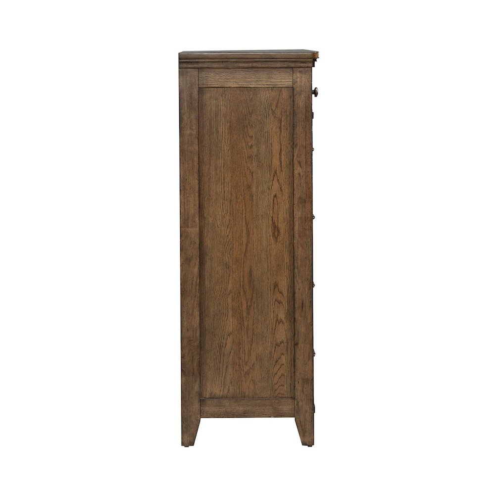 Carolina Park 5 Drawer Bedroom Chest Transitional - Amber Brown. Picture 4
